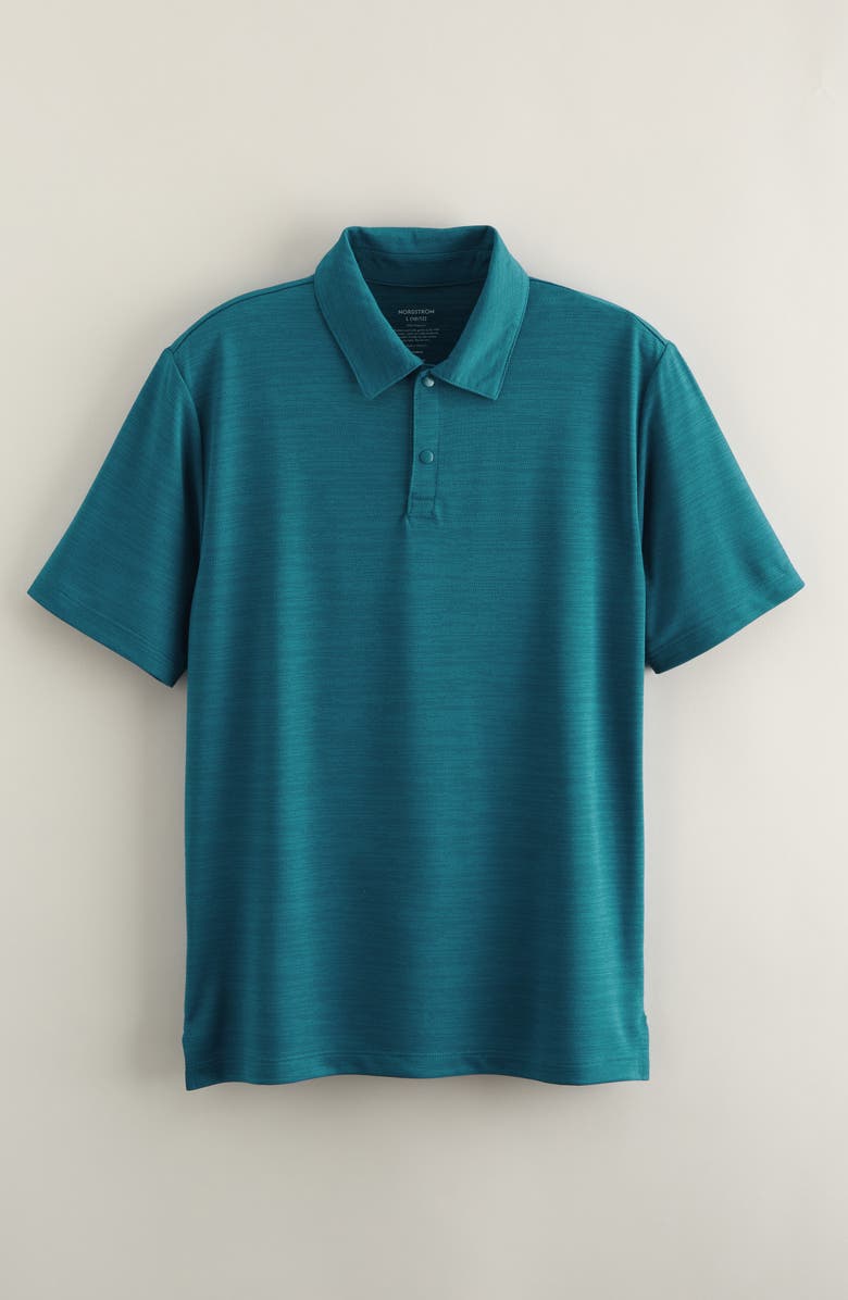 Nordstrom Kids' Solid Performance Polo, Main, color, Teal Seagate