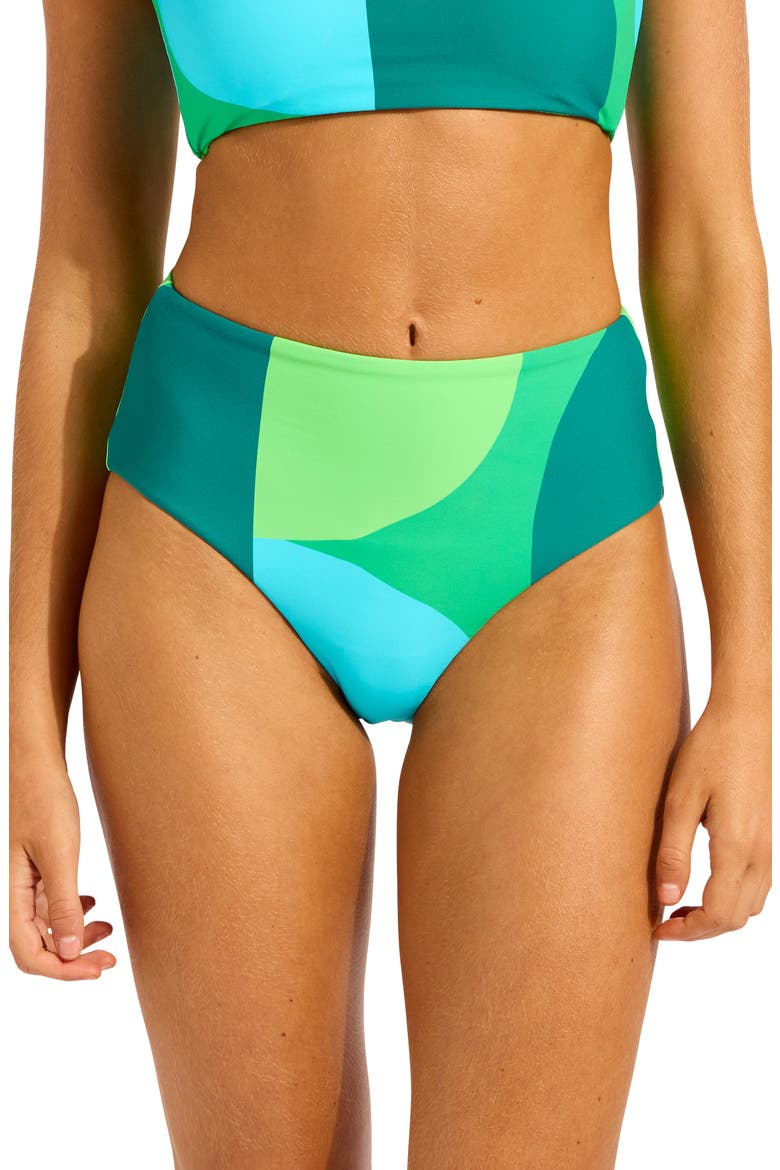 High Waist Bikini Bottoms, Main, color, VIVID GREEN