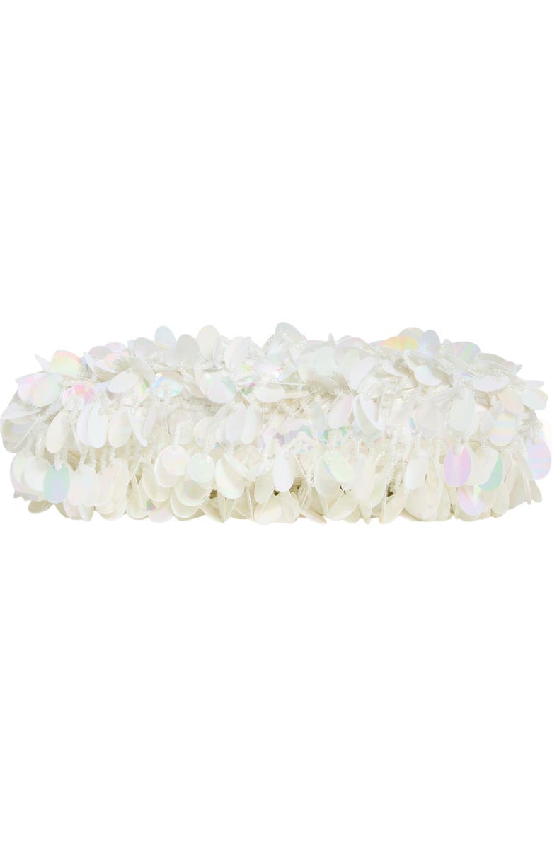 ALESSIA BIANCHI Sequin Frame Clutch, Alternate, color, White Multi