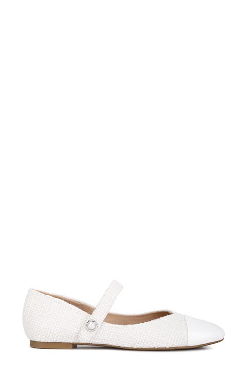 London Rag Albi Patent Toe Cap Tweed Mary Janes Sandal In White