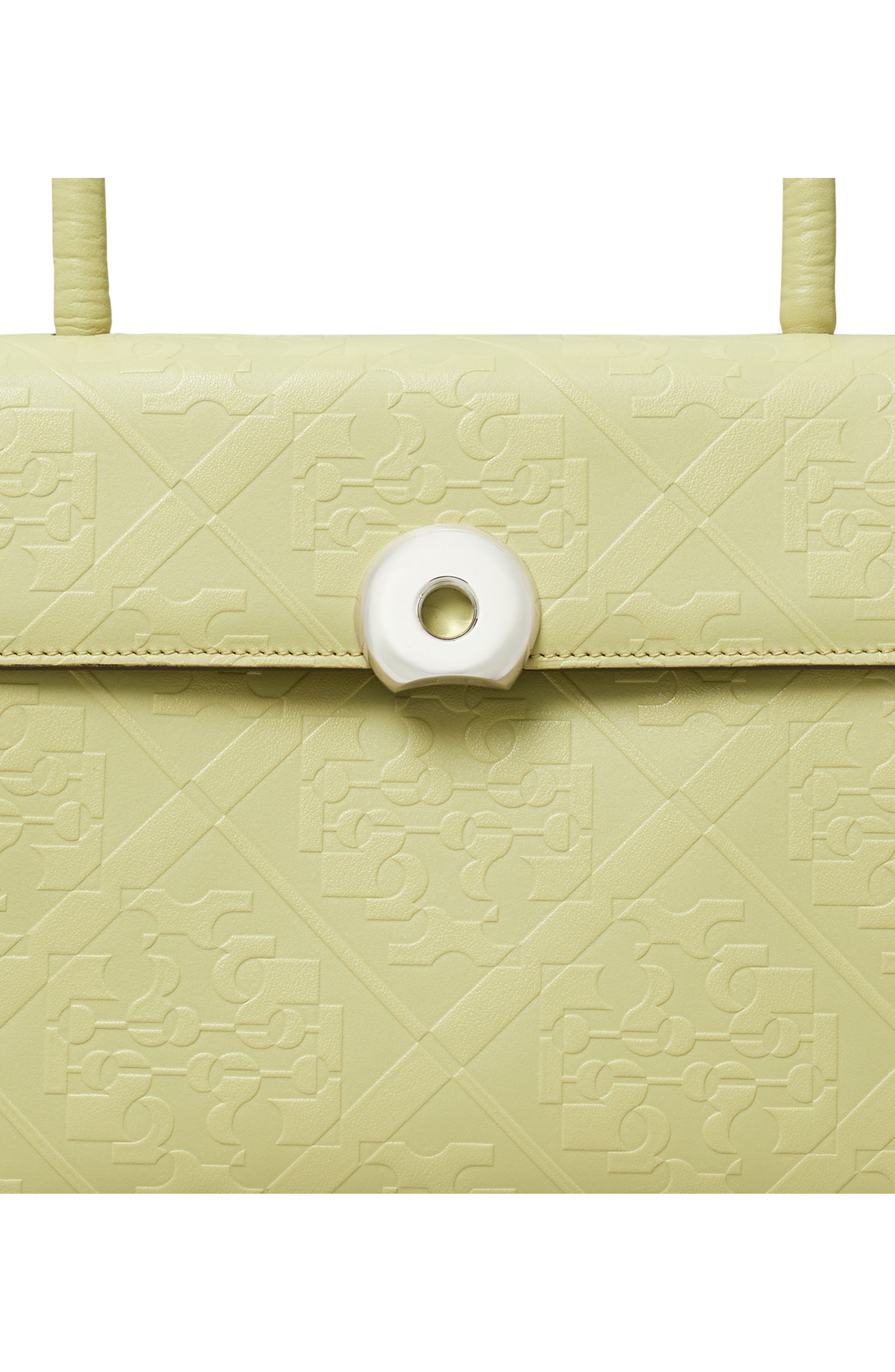 Tory Burch Small Deville Embossed Leather Top Handle Bag, Alternate, color, 