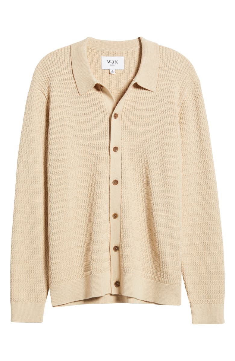 Wax London Tristan Textured Cotton & Cashmere Cardigan, Alternate, color,
