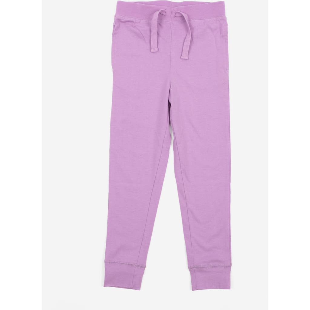 Leveret Kids 100% Cotton Lightweight Jogger Pants In Purple