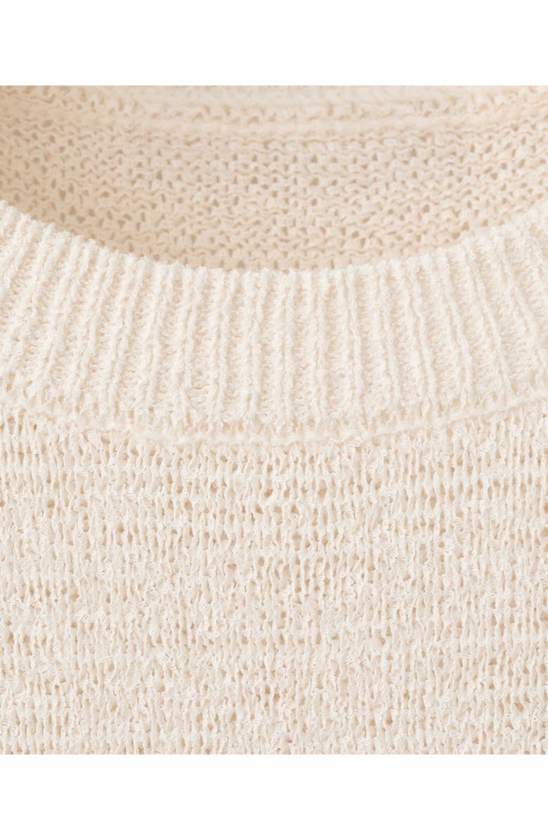 MANGO Short Sleeve Sweater, Alternate, color, Ecru