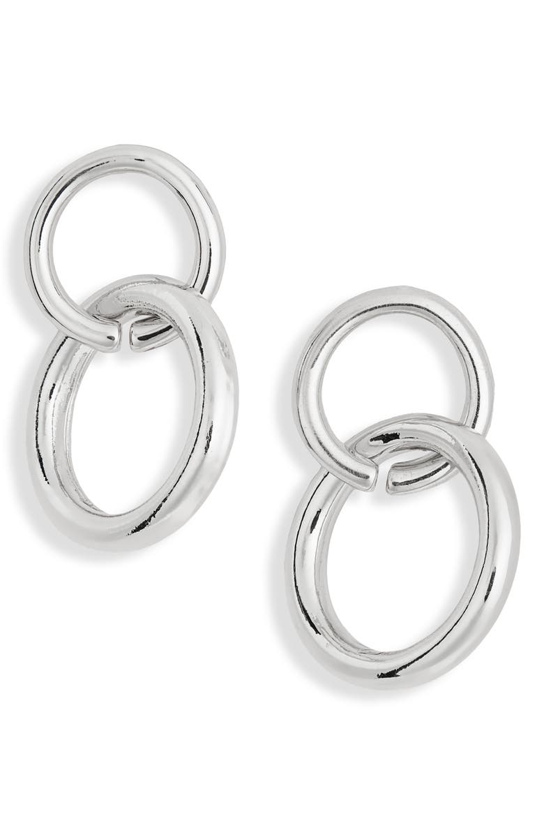 Leith Link Drop Earrings, Main, color, Silver