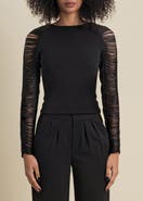 Contessa Mills Medusa Fitted Hand-Dyed Fringe Stretch Crepe Top