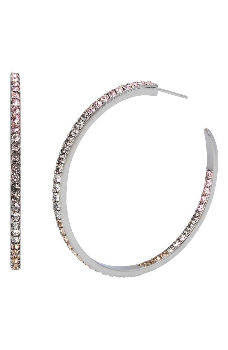 Kurt Geiger London Pavé Crystal Inside Out Hoop Earrings, Main, color, 