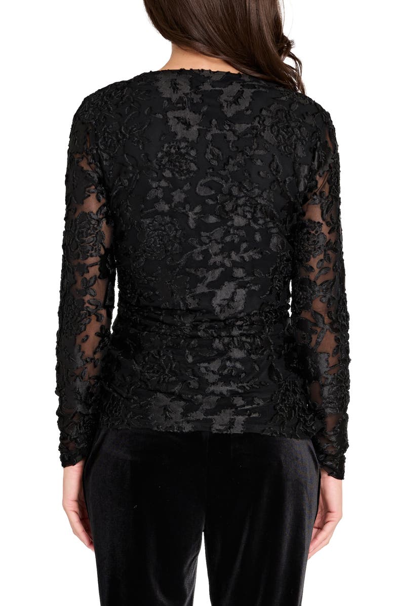 Tahari ASL Burnout Top, Alternate, color, Black