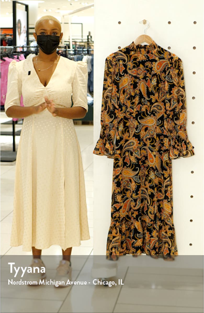 Paisley Long Sleeve Midi Dress, sales video thumbnail