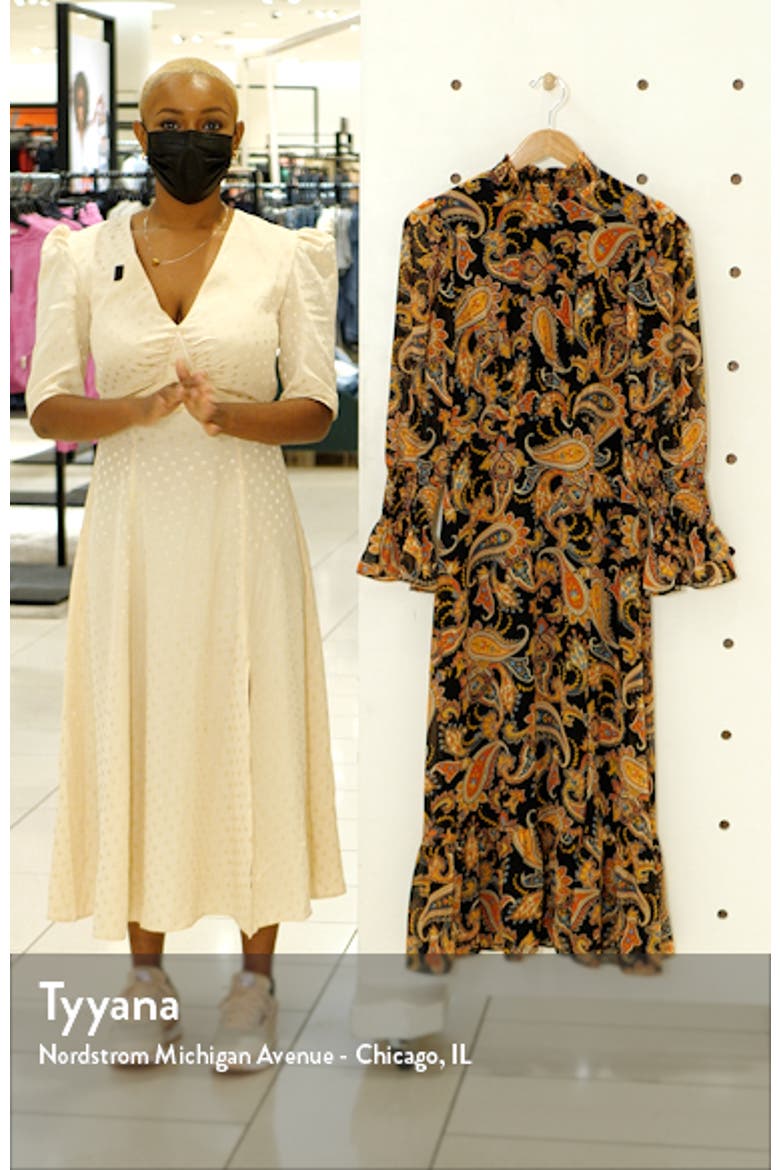 Paisley Long Sleeve Midi Dress video