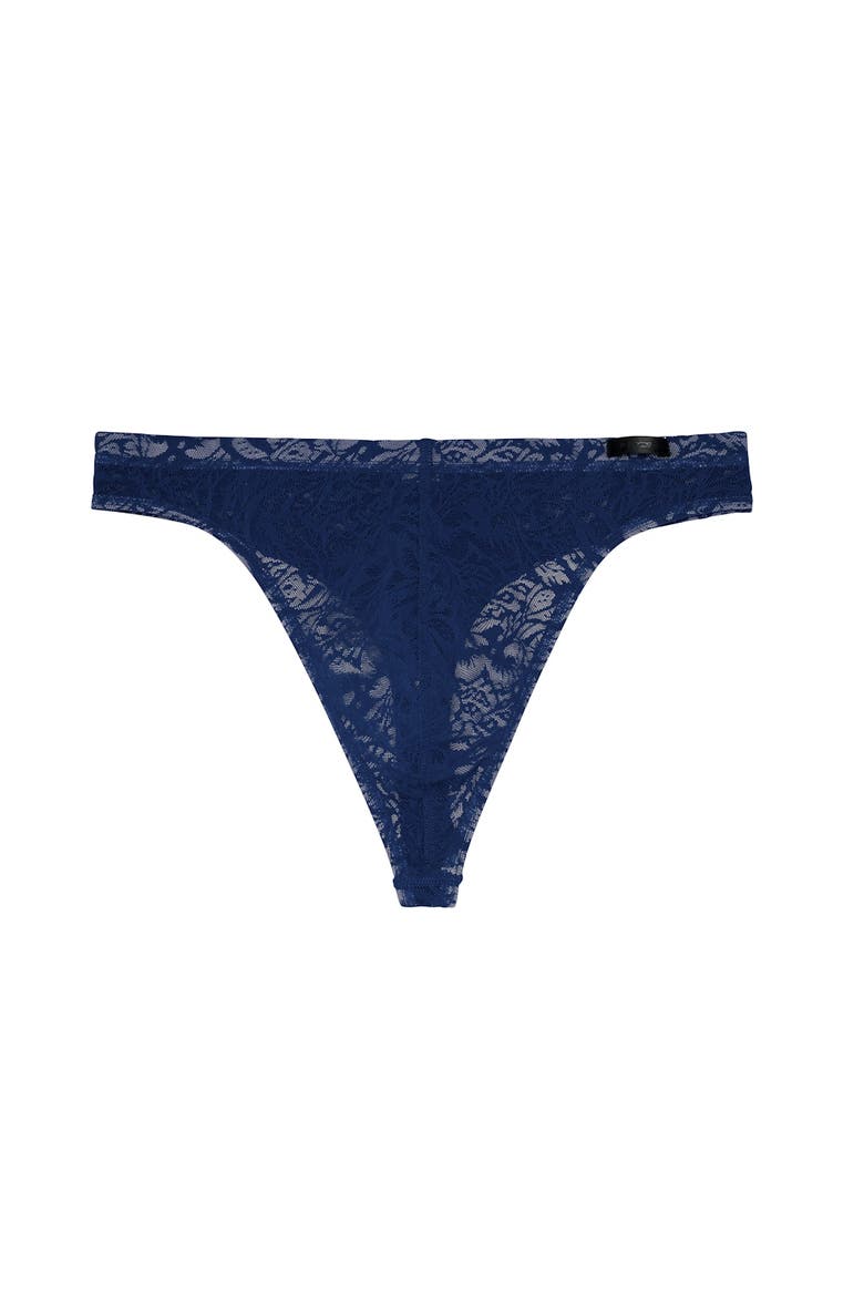 Free Cut Lace Thong, Main, color, Navy
