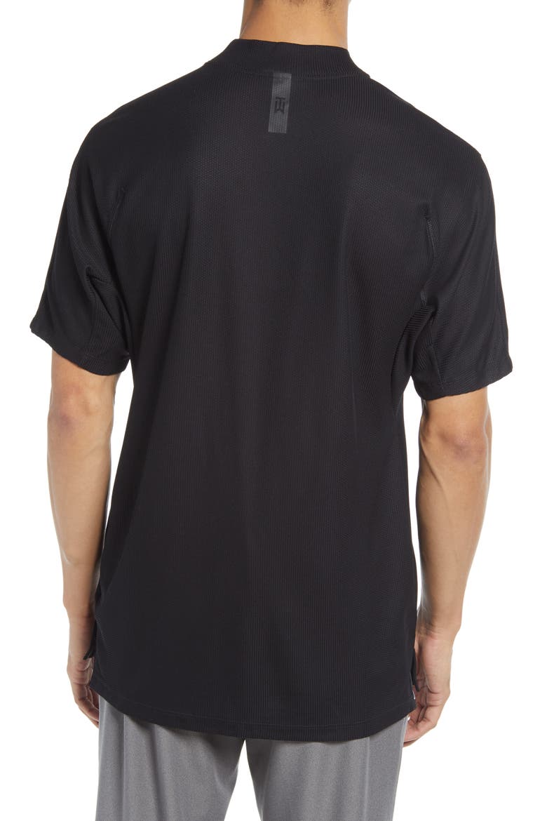 Nike Dri-FIT Tiger Woods Mock Neck Golf T-Shirt, Alternate, color, BLACK/ BLACK/ WHITE
