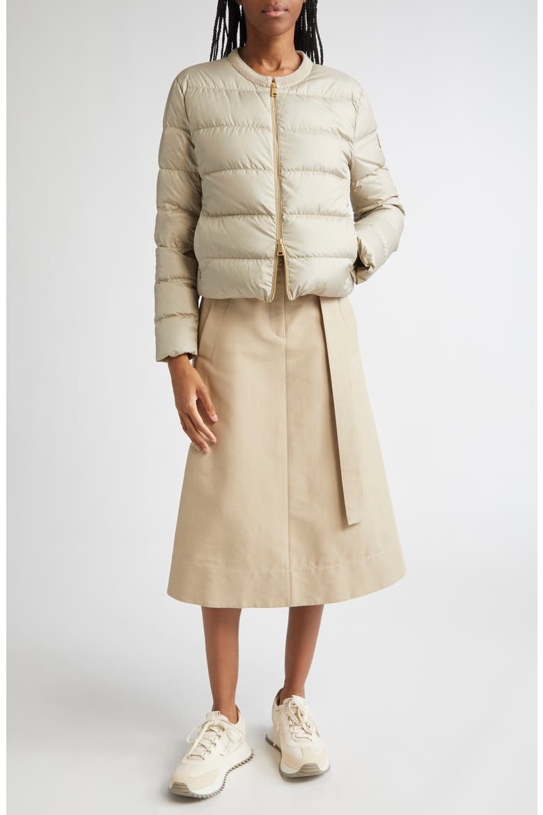 Mauvezin Mixed Media Down Puffer Jacket, Alternate, color, PEBBLE