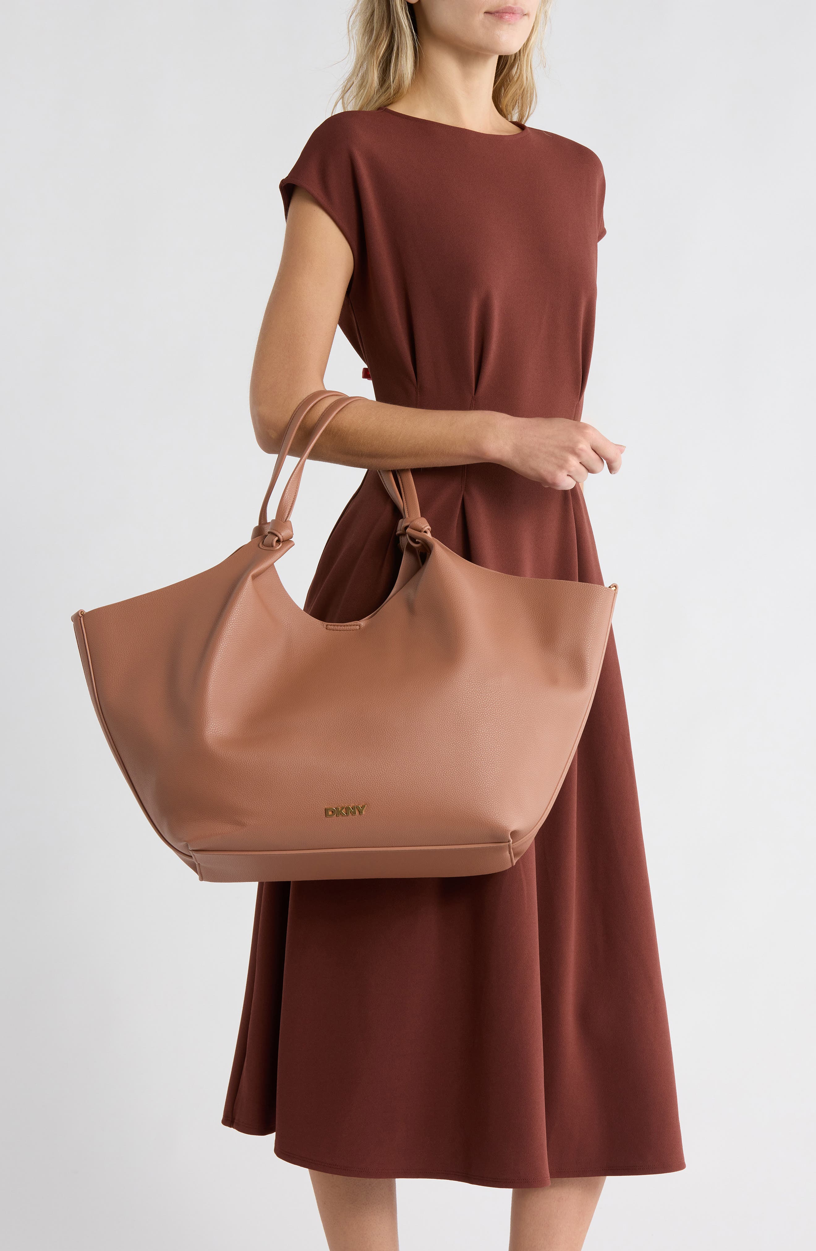 DKNY Paula Large Tote Bag, Alternate, color, Hot Cocoa