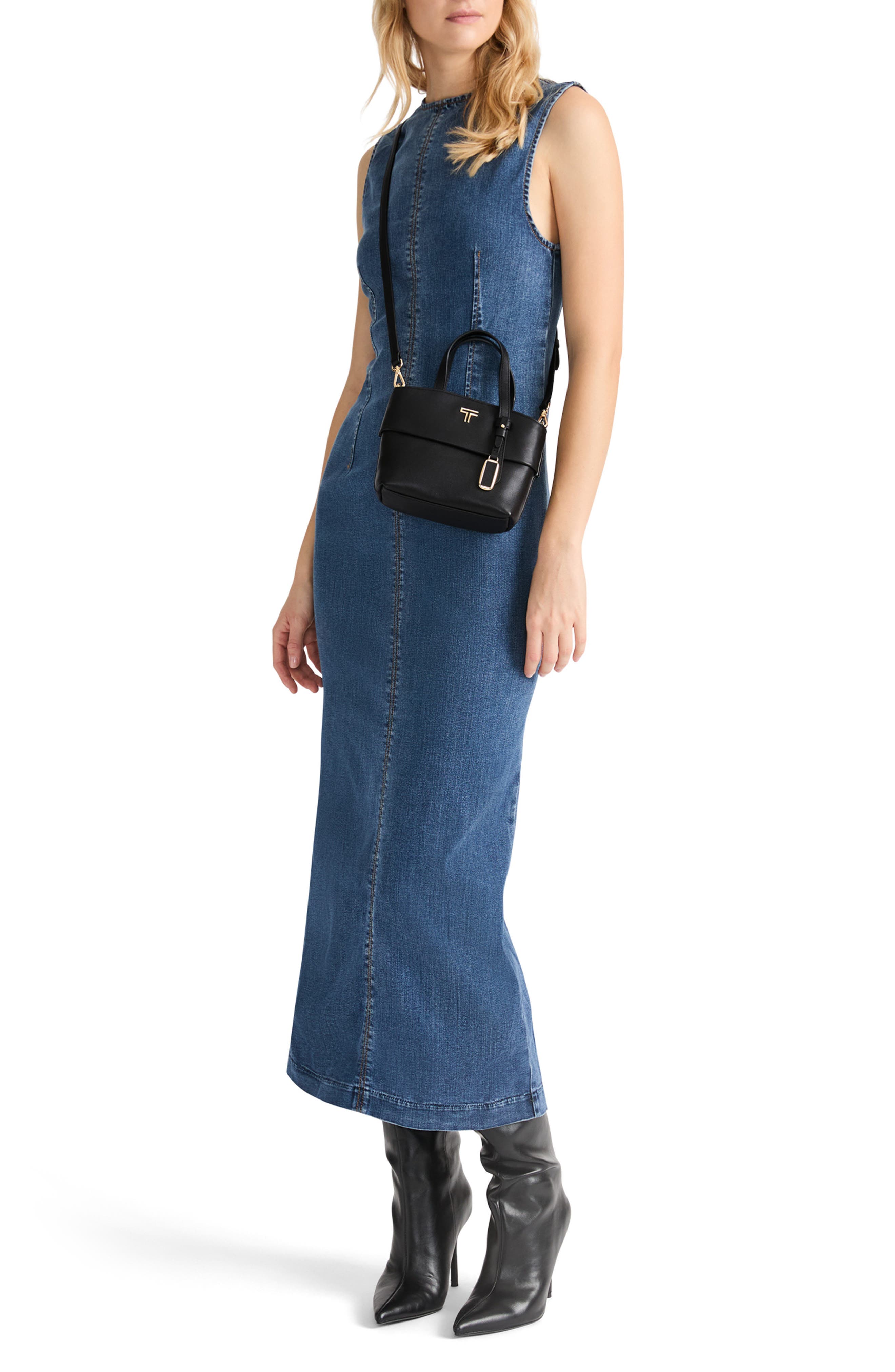 TUMI Voyageur Mia Mini Tote Bag, Alternate, color, Black/ Light Gold