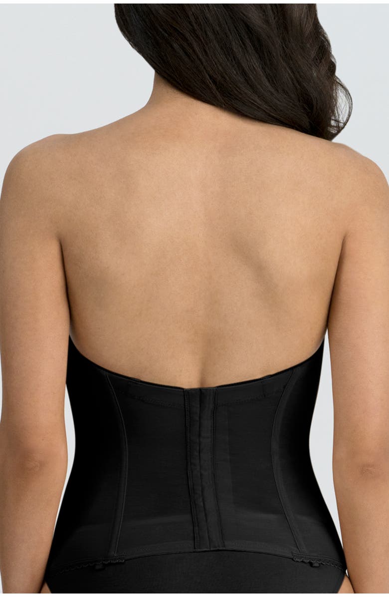 Dominique Intimates Brianna Low back Convertible Strapless Corset Bra, Alternate, color, Black