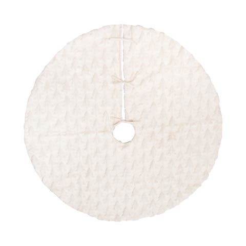 Frosted Tree Pattern 100% Polyester Christmas Tree Skirt 54"