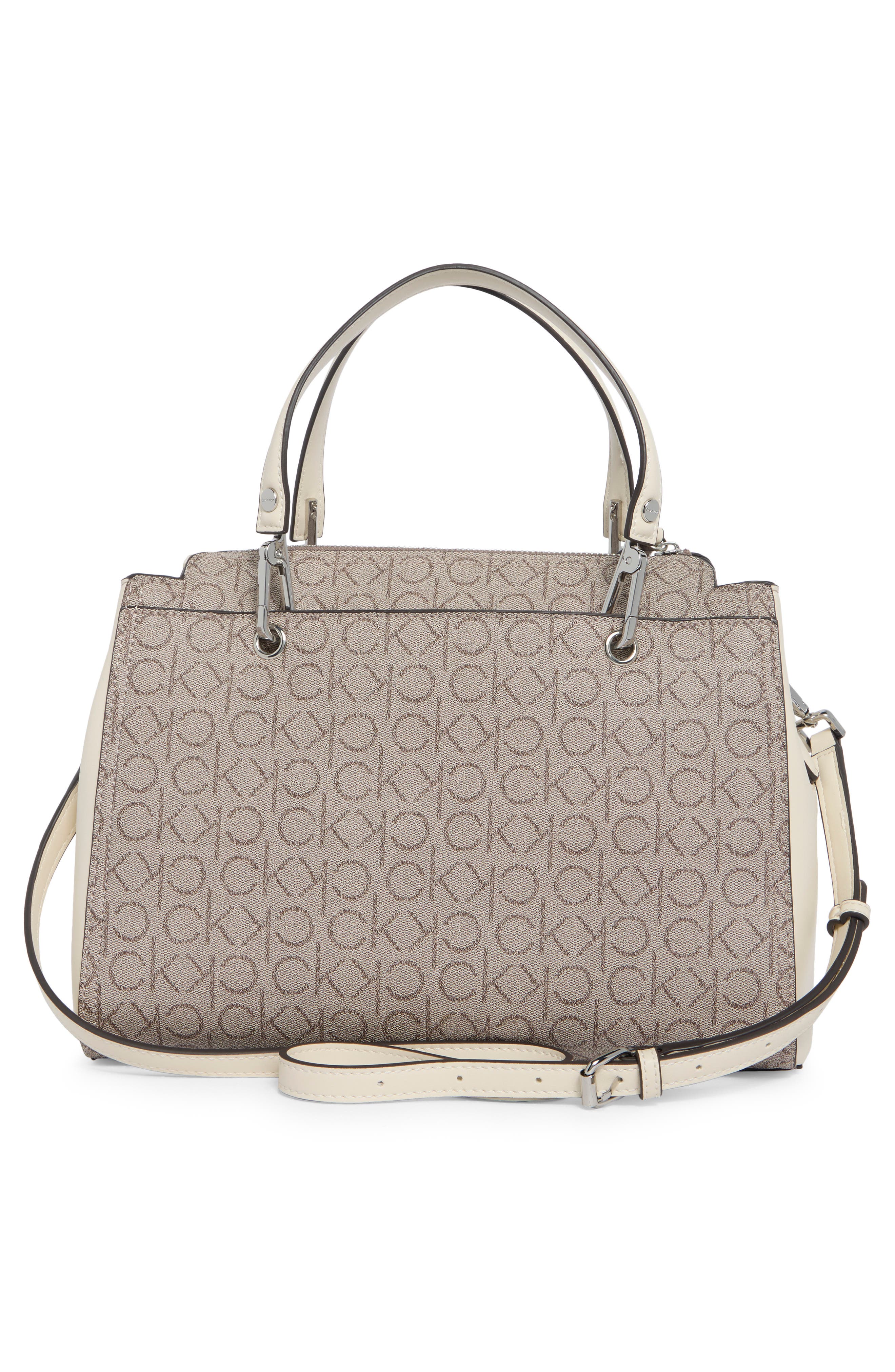 Calvin Klein Garnet Satchel, Alternate, color, Taupe/ White