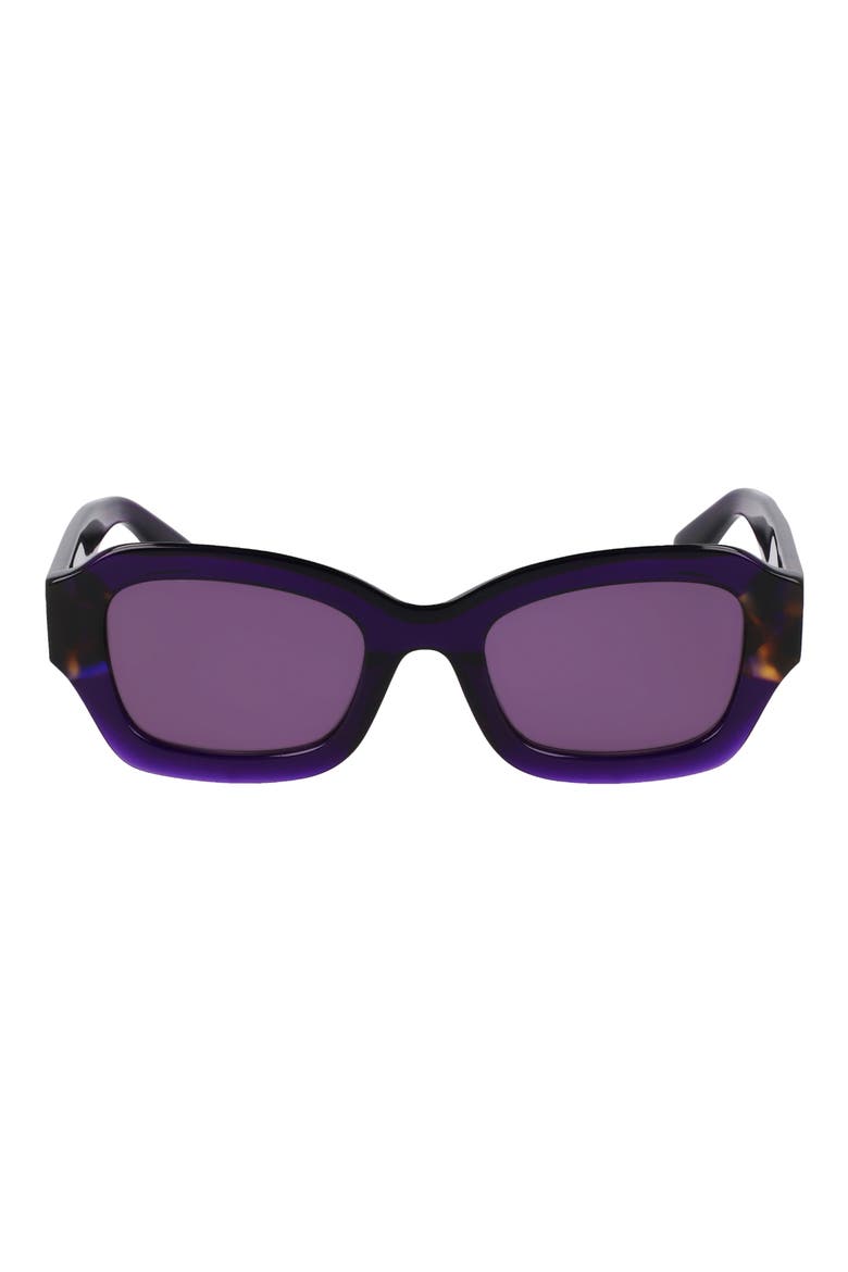 Heritage 50mm Cat Eye Sunglasses, Main, color, PURPLE/ HAVANA