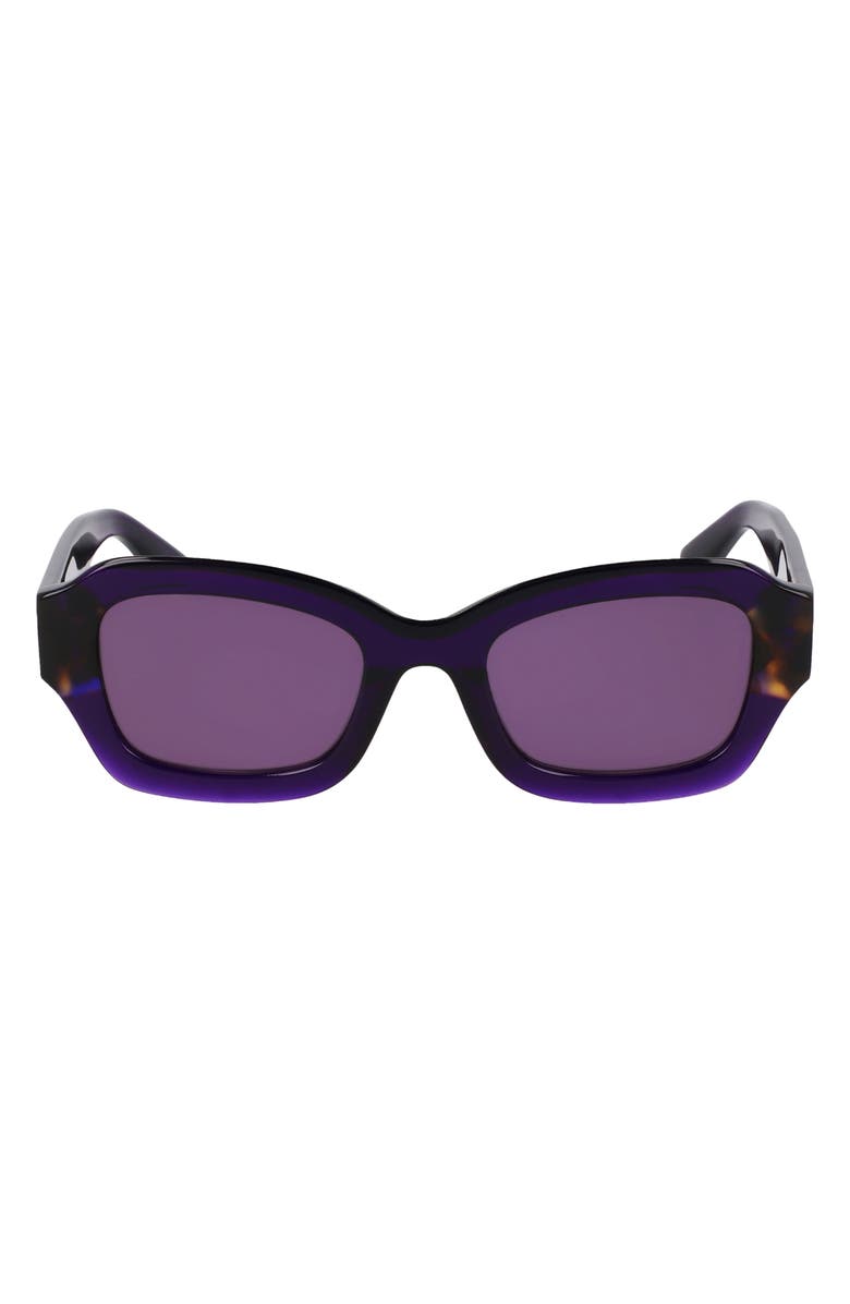 Longchamp Heritage 50mm Cat Eye Sunglasses, Main, color, Purple/ Havana