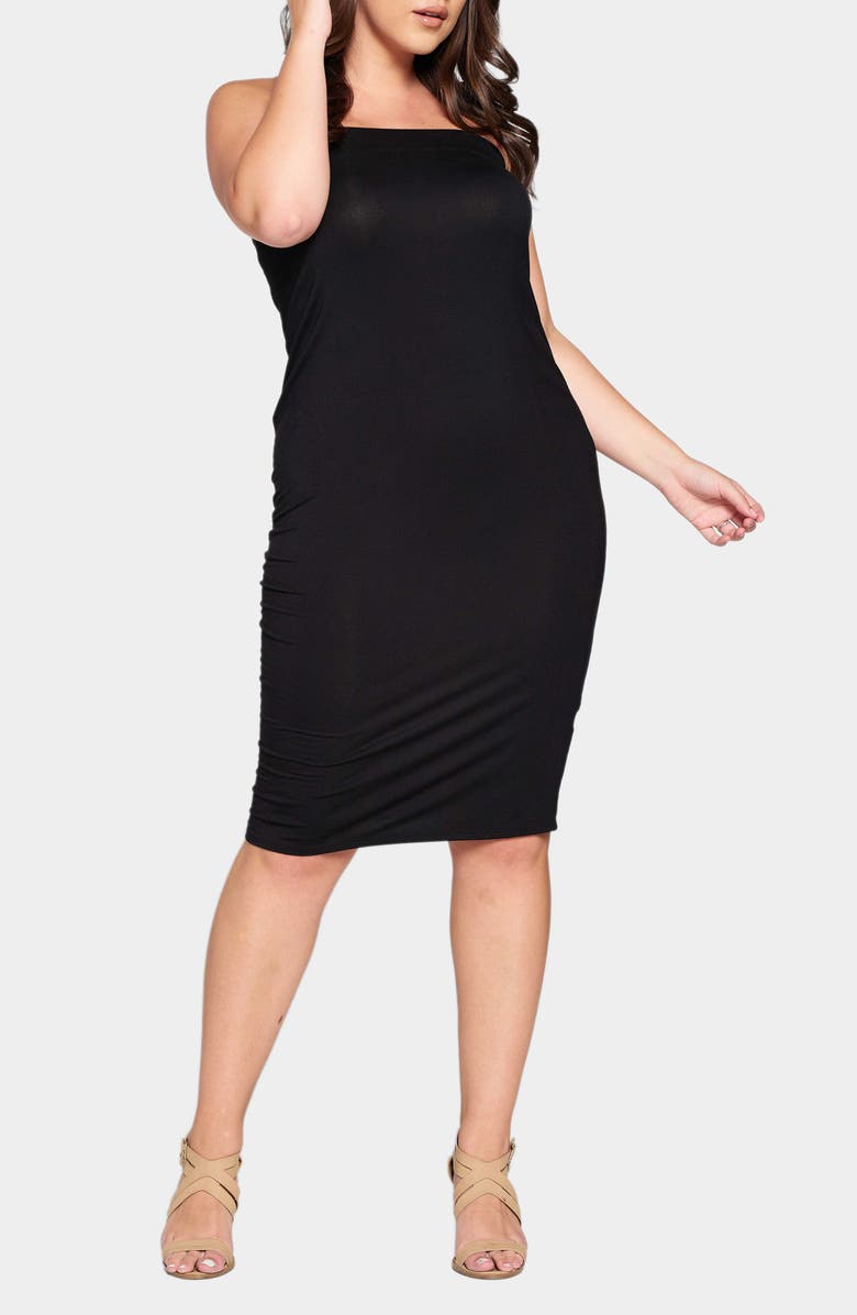 L I V D Willow Strapless Jersey Dress, Alternate, color, Black
