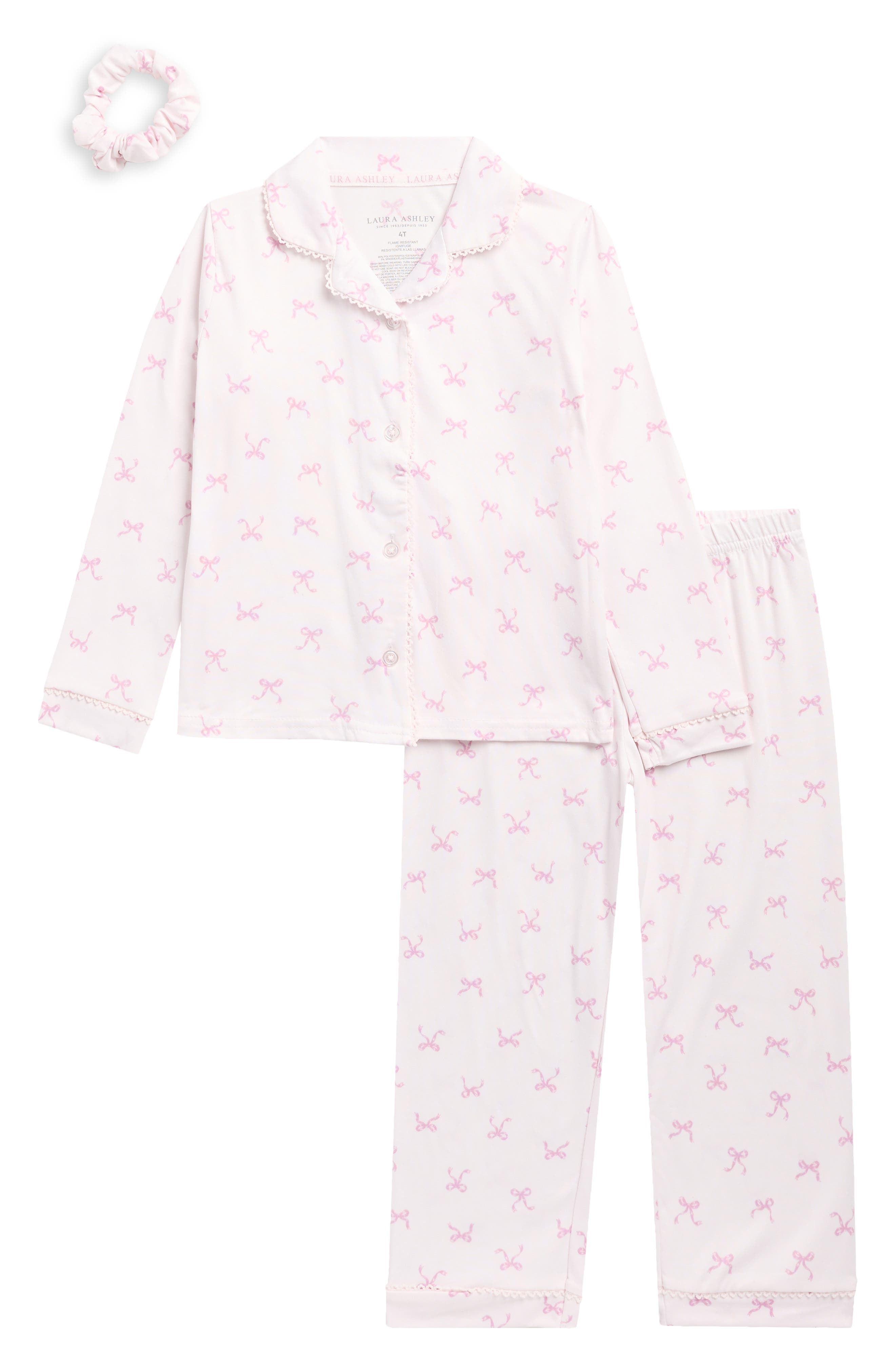 Kids' Bow Pajamas and Scrunchie Set