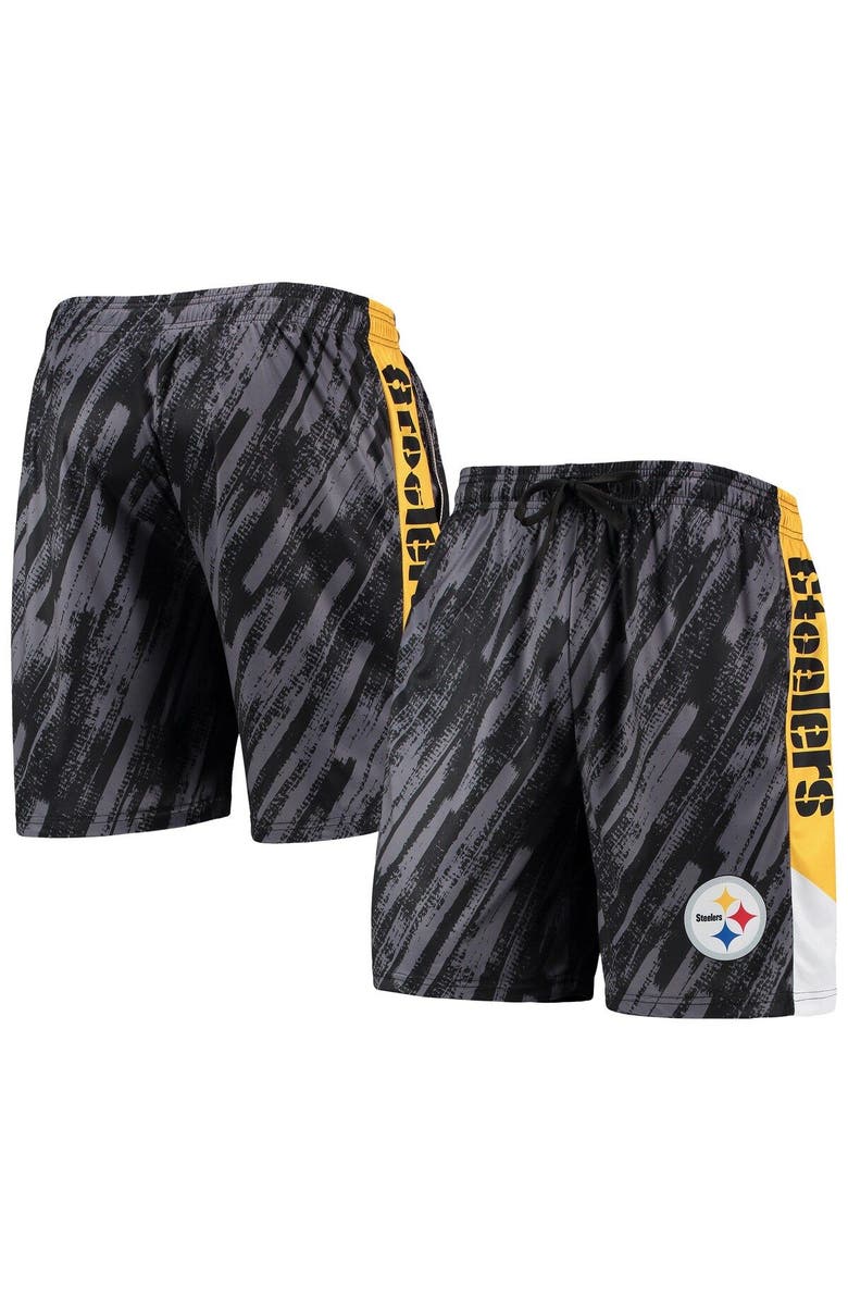 FOCO Men's FOCO Black Pittsburgh Steelers Static Mesh Shorts, Main, color, 