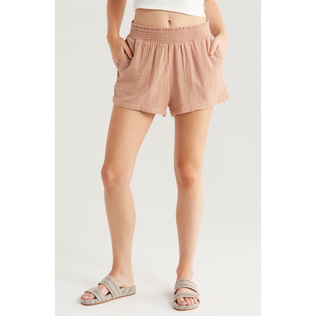 Billabong In The Waves Cotton Gauze Shorts In Brown