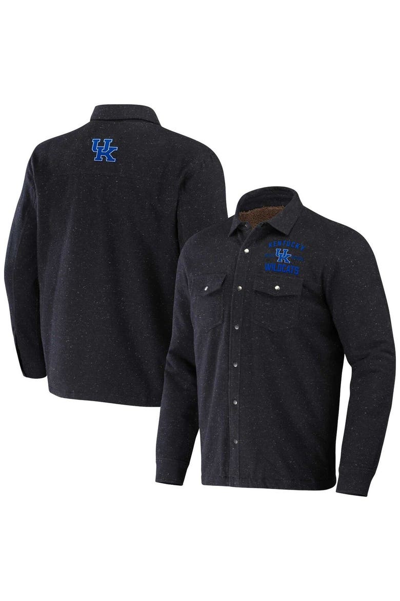 Men's Darius Rucker Collection by Fanatics  Heather Charcoal Kentucky Wildcats Sherpa-Lined Full-Snap Shacket, Main, color, Heather Charcoal