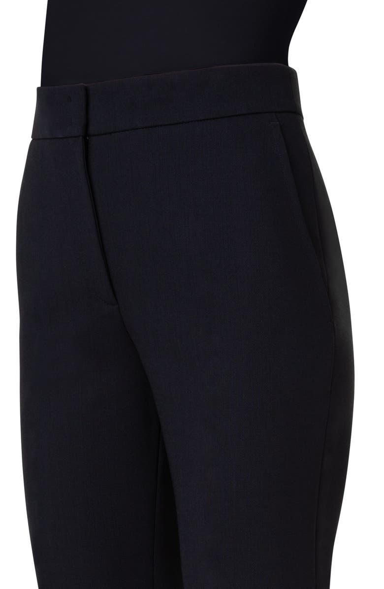 Akris punto Chio Virgin Wool Stretch Crepe Straight Leg Pants, Alternate, color, Black