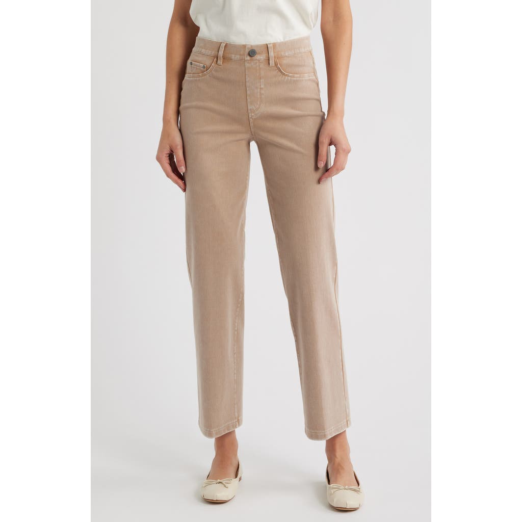 Nic + Zoe Nic+zoe Recess Straight Ankle Knit Jeans In Washed Burro