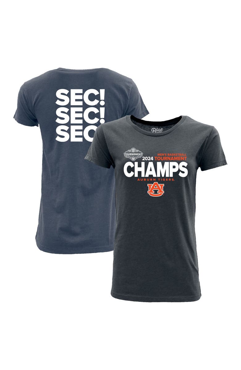 BLUE 84 Women's Blue 84  Navy Auburn Tigers 2024 SEC Men's Basketball Conference Tournament Conference Locker Room T-Shirt, Main, color, 