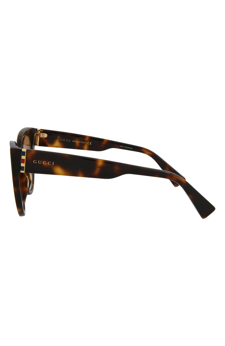 Gucci 53mm Cat Eye Sunglasses, Alternate, color, Avana Brown