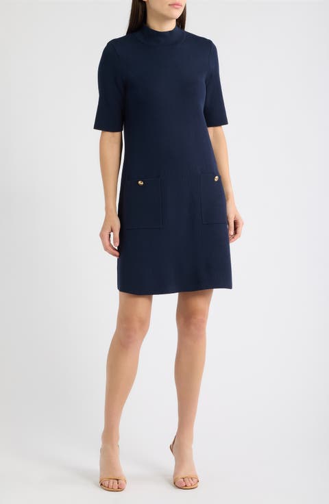 Show Mock Neck Knit Dress