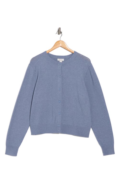 Nordstrom Rack Crewneck Button Front Cardigan In Blue
