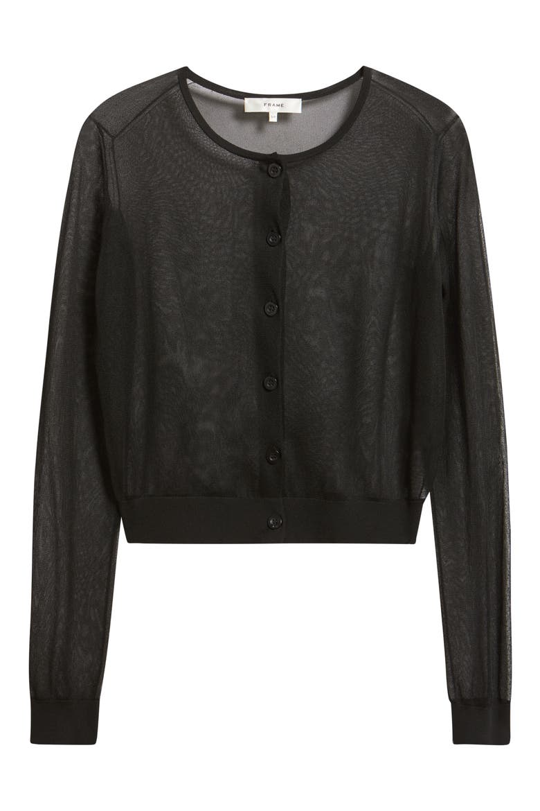 The Luxe Sheer Cardigan, Alternate, color, BLACK