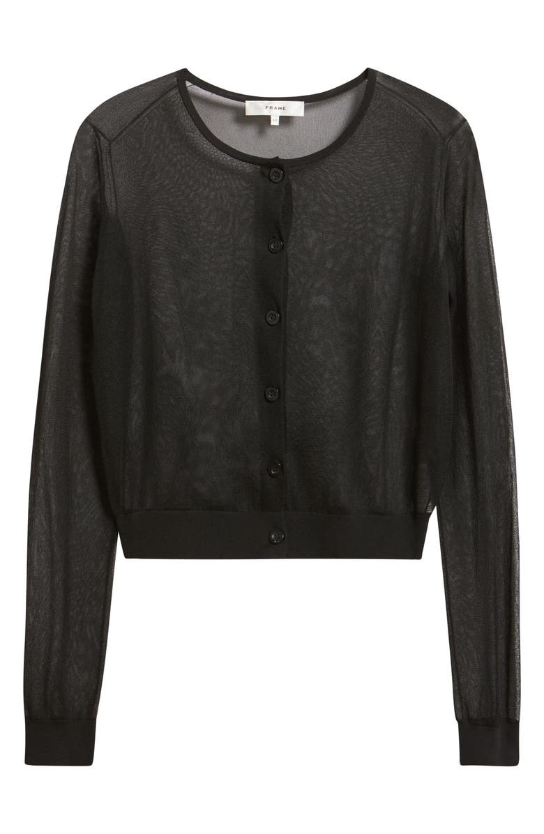 FRAME The Luxe Sheer Cardigan, Alternate, color, Black