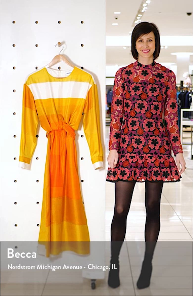 Magnolia Long Sleeve Silk Twill Dress, sales video thumbnail