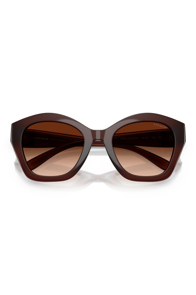 57mm Irregular Round Sunglasses, Alternate, color, MILKY HAZELNUT / BROWN