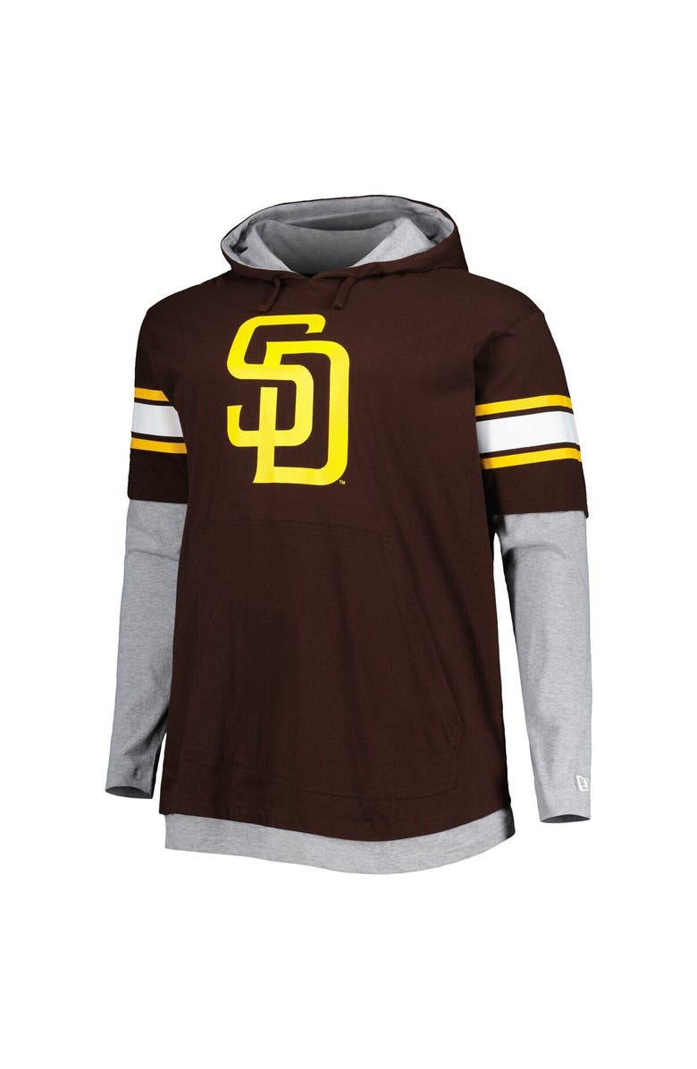 New Era Men's New Era Brown San Diego Padres Big & Tall Twofer Pullover Hoodie, Alternate, color, 