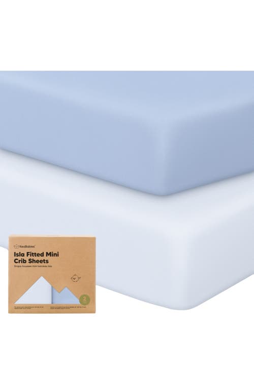 KeaBabies Isla Fitted Mini Crib Sheets in Blue Flax 