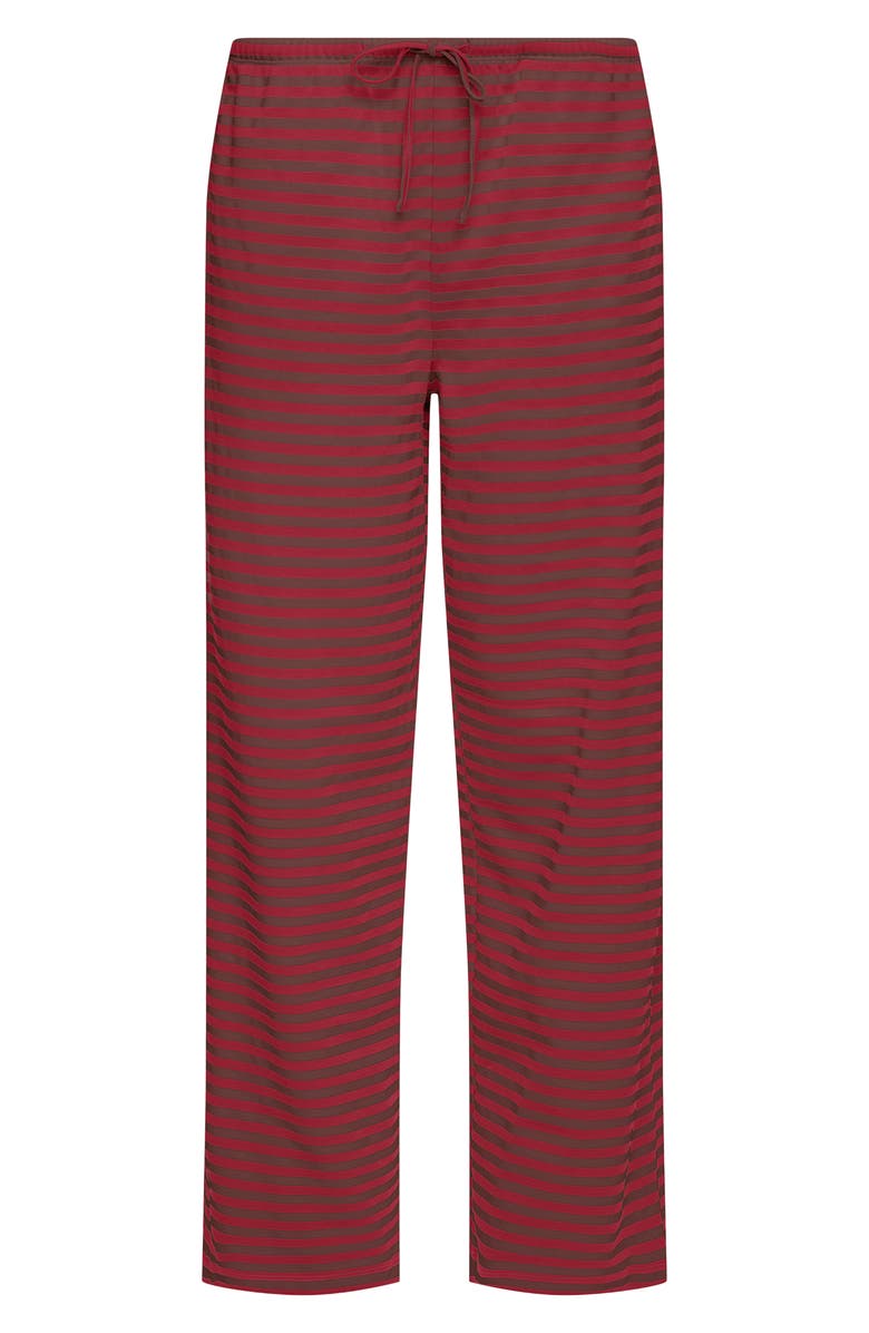LIONESS Bloom Stripe Pants, Alternate, color, Chocolate Wine