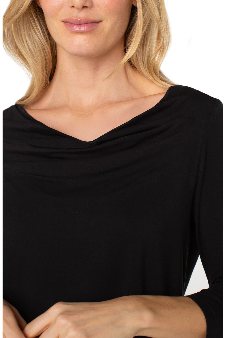 Cowl Neck Jersey Top, Alternate, color, BLACK