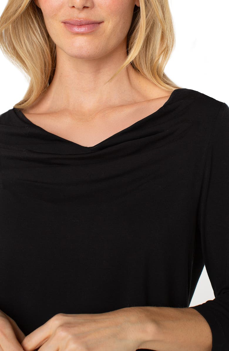 Liverpool Los Angeles Cowl Neck Jersey Top, Alternate, color, Black