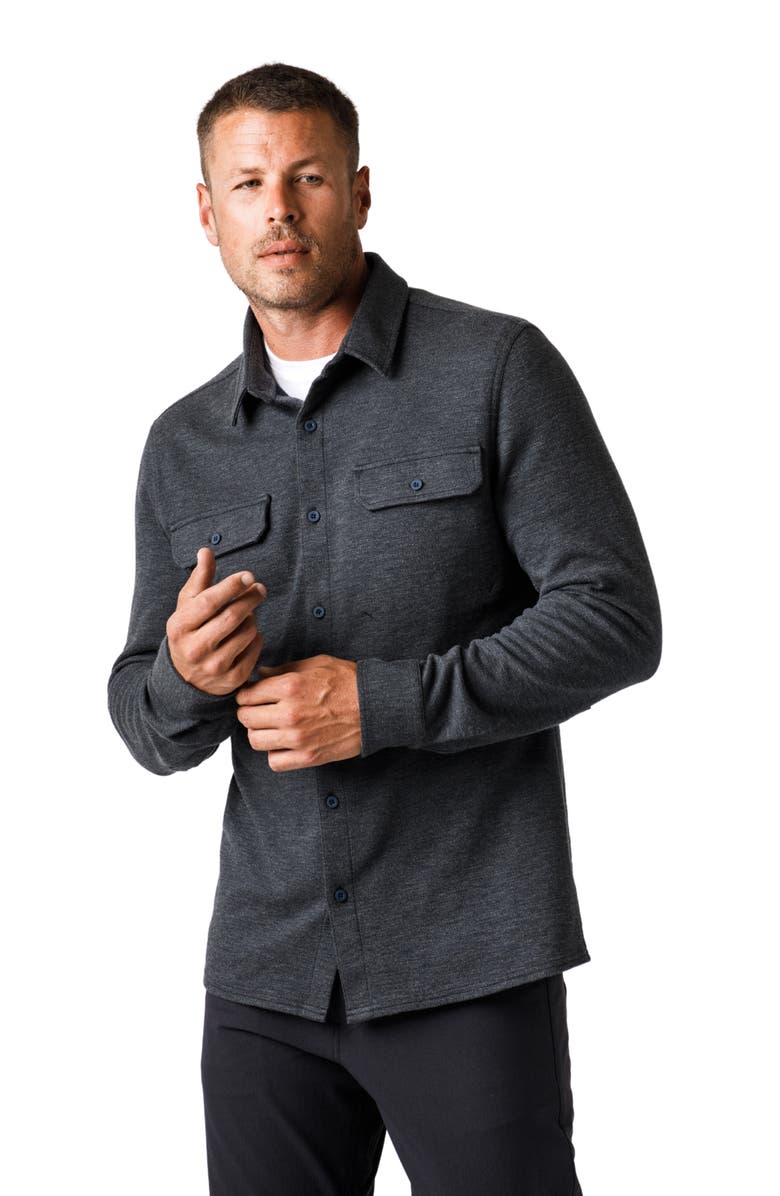 Western Rise Transit Knit Button-Up Overshirt, Alternate, color,