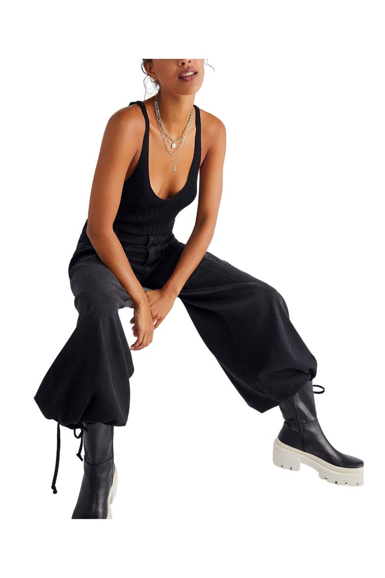 Lotus Drawstring Wide Leg Jeans, Alternate, color, SMOKE SHOW