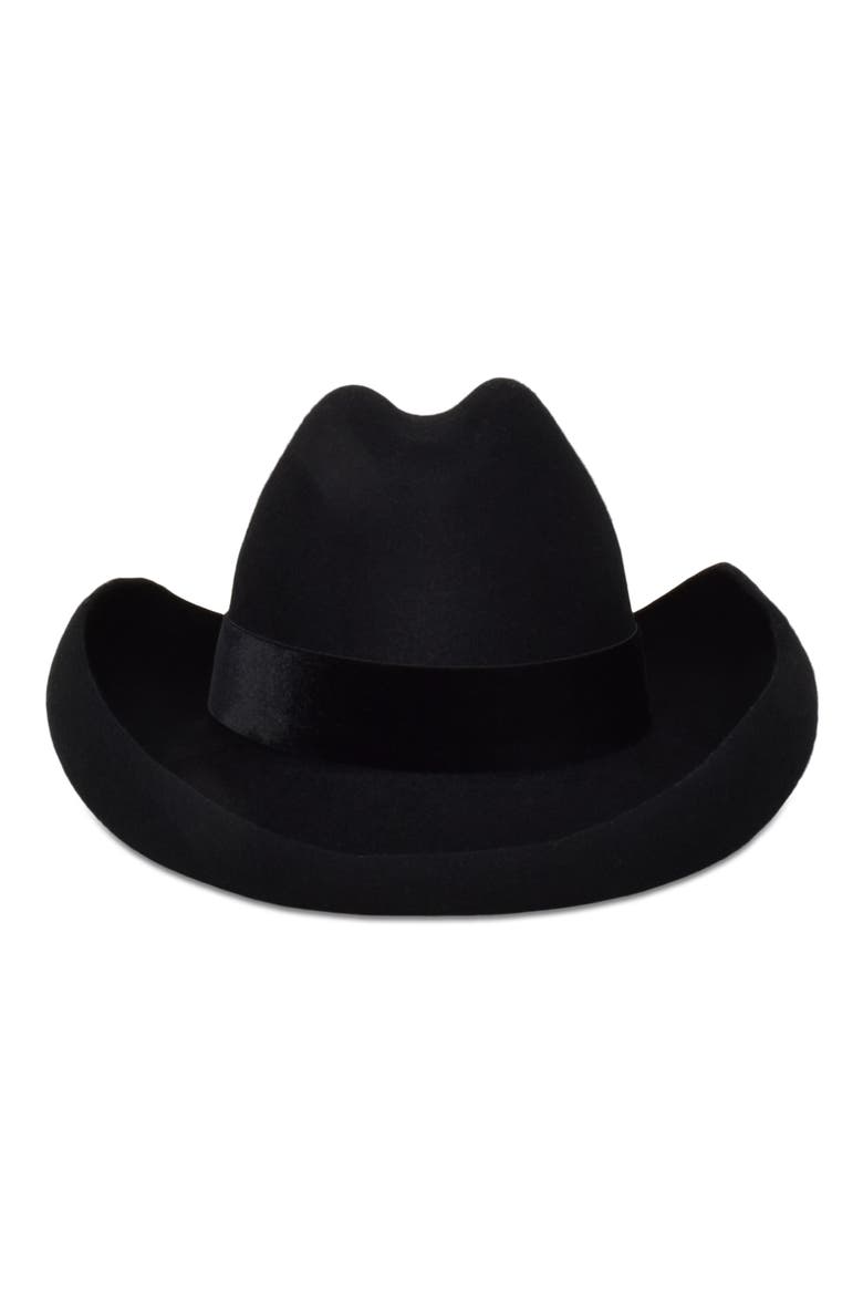 Belle Felt Western Hat, Main, color, BLACK
