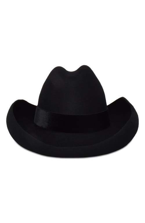 Gigi Burris Millinery Belle Felt Western Hat in Black 