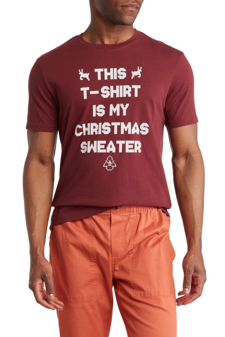 Holiday Graphic Cotton Tee, Main, color, TAWNY PORT