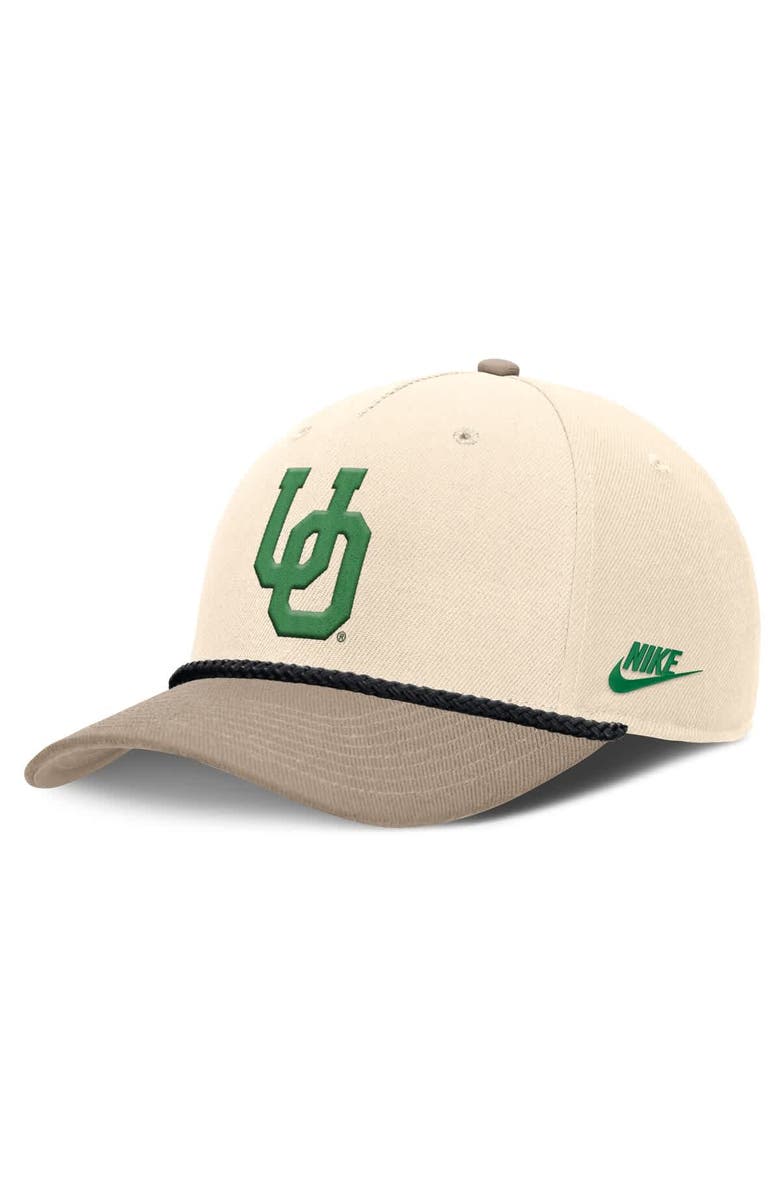 Nike Men's Nike Natural Oregon Ducks Rise Legacy Throwback Logo Adjustable Hat, Main, color,